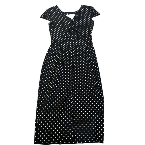 Hell Bunny Vixen 50s Black & White Polka dot Dress XS - Picture 9 of 12